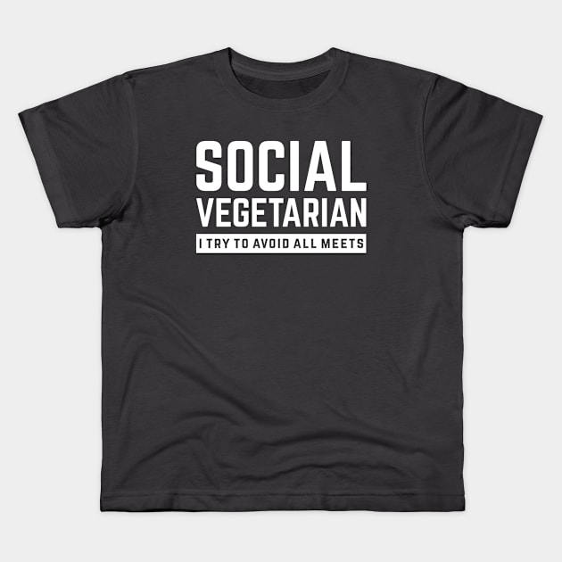 Social Vegetarian Kids T-Shirt by scribblejuice